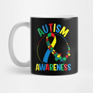 Colorful Autism Awareness Day Puzzle Ribbon Mug